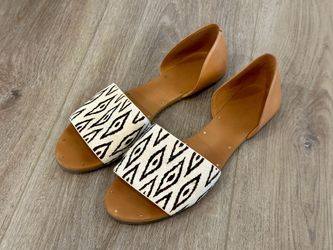 Madewell Thea Slide Sandals in Ikat Print Calf Hair