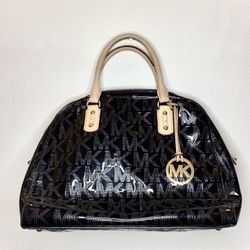 MICHAEL KORS MK JET SET BLACK MIRROR METALLIC BAG