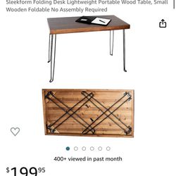 Sleek form Walnut Folding Table