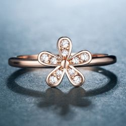 "Hot Sweet Dainty Flower Tiny Round CZ Thin Rings for Women, VP1679
 