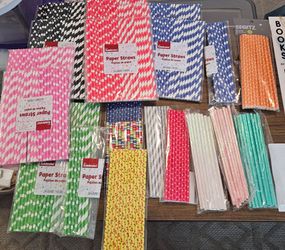 Mixed Paper Straws Bulk Lot