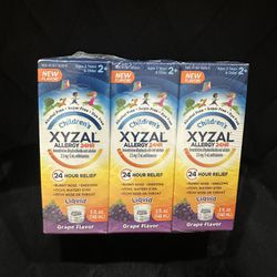3 Pack Children’s Xyzal Allergy 24 HR Grape Flavored 