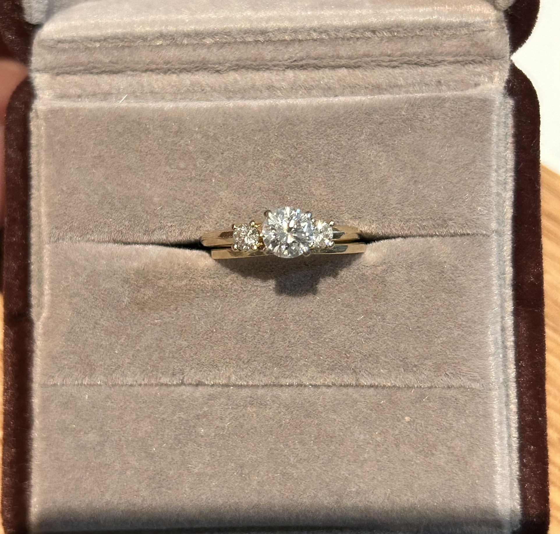 14k Engagement Ring With Natural Diamonds