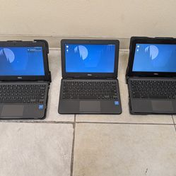 Lot of 3 Dell Chromebook 3100 laptop with Xubuntu Linux