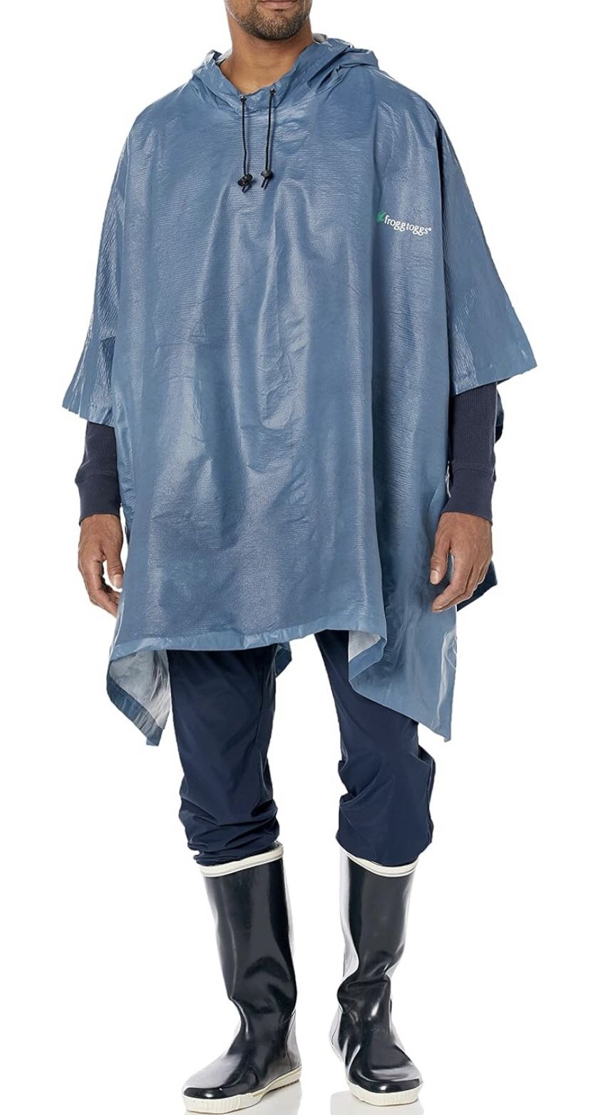 Poncho Frogg Toggs Ultra-Lite2 Waterproof Breathable Poncho, One Size Fits Most-Blue