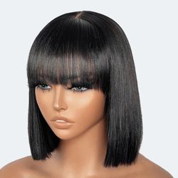 12-Inch Yankee Straight Bob with Bangs