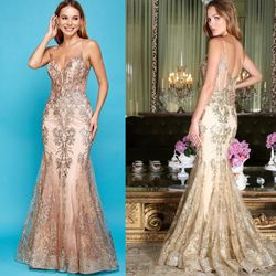 New With Tags Rose Gold Size Medium Formal Gown & Prom Gown $215