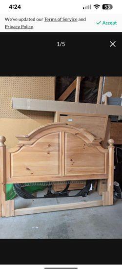 Queen size bed frame with six drawer