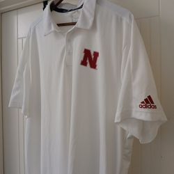 3XL Nebraska Cornhuskers Adidas Men's White 2019 Coaches Sideline Game Mode climalite Polo Shirt 