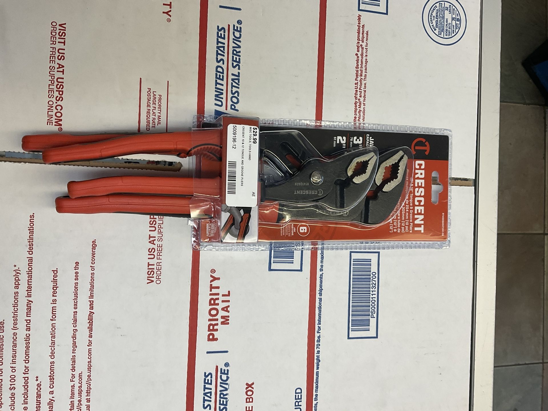 Crescent 10 & 12 Tongue & Groove Pliers