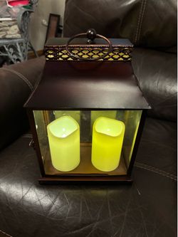 LED candles in glass case