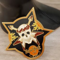Hard Rock Cafe Maui Skull And Guitars Pin 