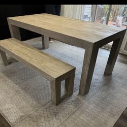 Modern Dining Table and Bench 