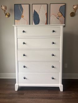 Refinished Modern White Home Dresser