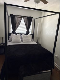 Queen Bed frame with mattress & box spring