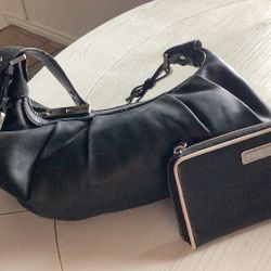 CALVIN KLEIN BLACK LEATHER WITH MATCHING WALLET 