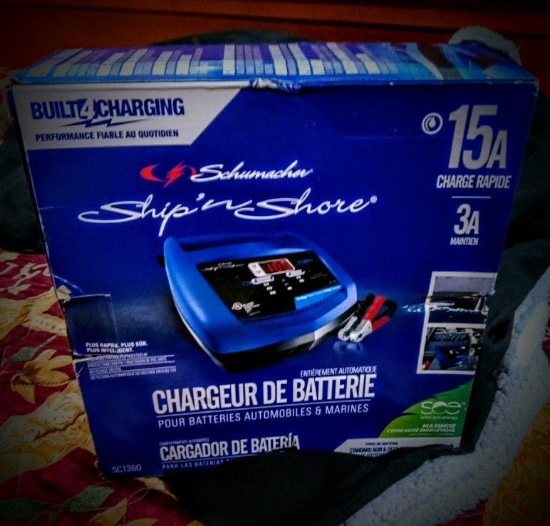 SCHUMACHER SHIP & SHORE BATTERY CHARGER | 15A RAPID CHARGE | MARINE & AUTOMOBILE USE ONLY