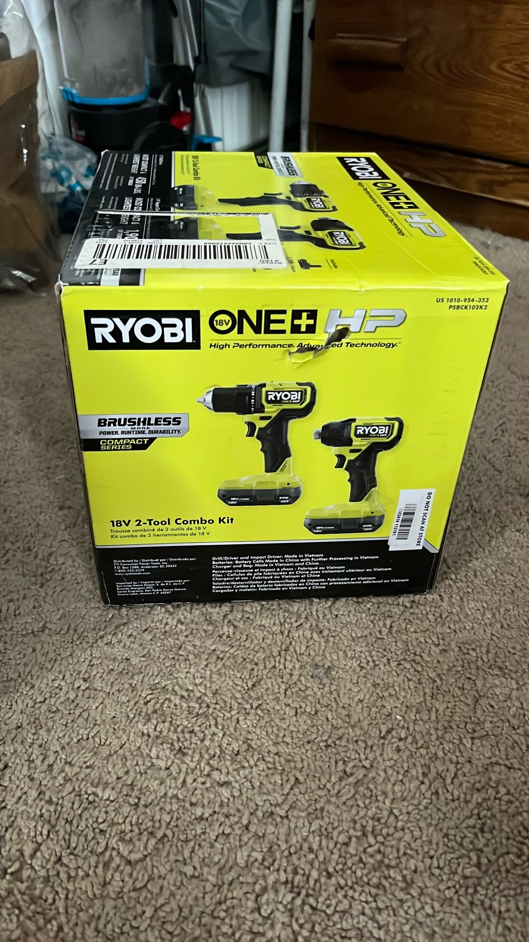 Ryobi drill set with battery
