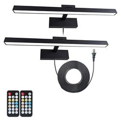 Set of 2 Picture Light for Paintings Plug in, 16" 6W Remote Control Wall lights for Painting