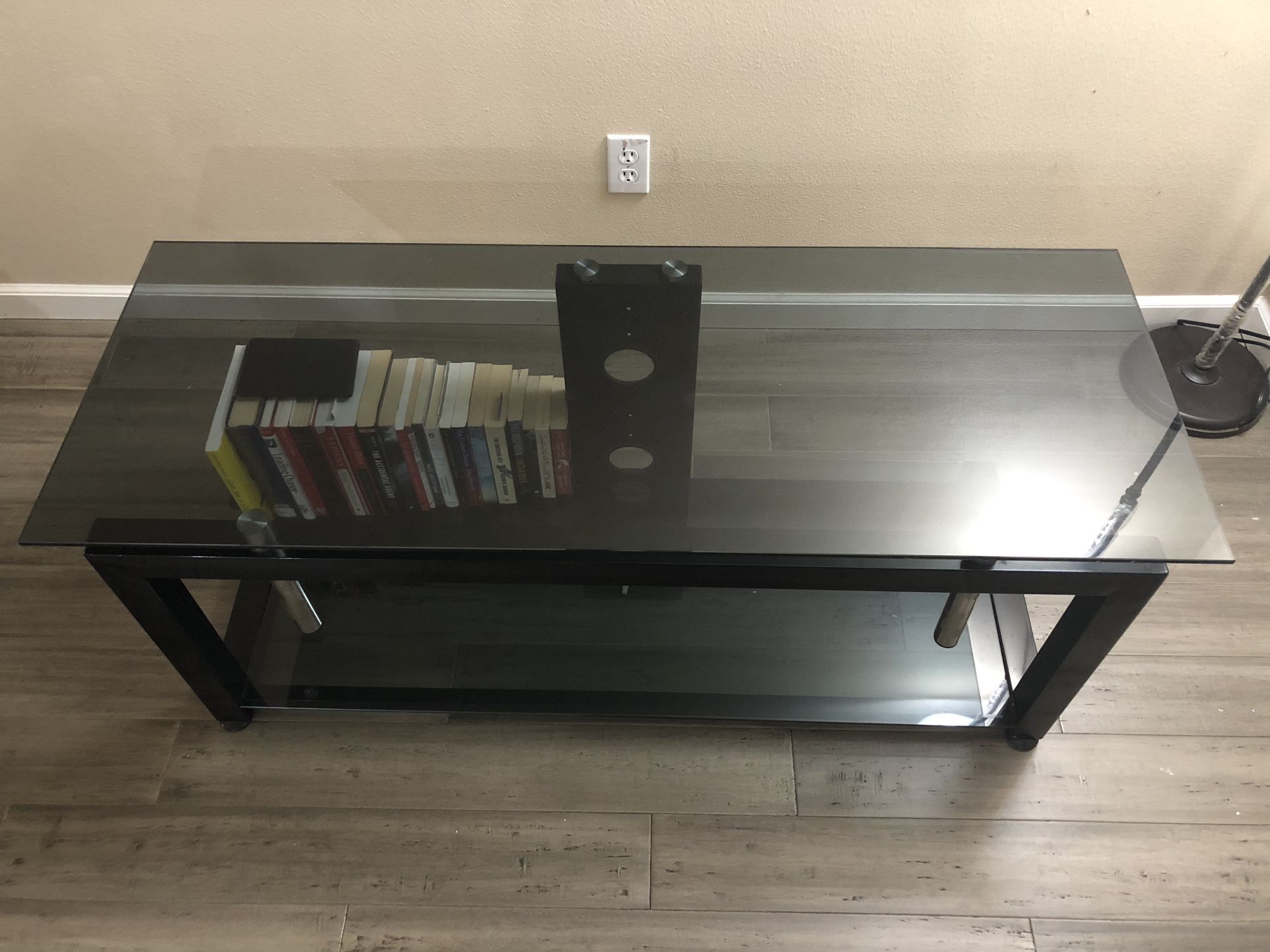 Glass Top Tv Console Table 