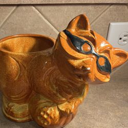 Vintage Ceramic Raccoon Planter