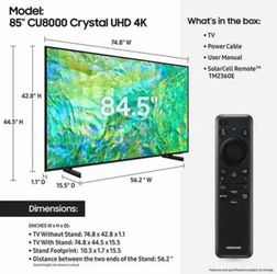 Samsung 85" 4K TV
