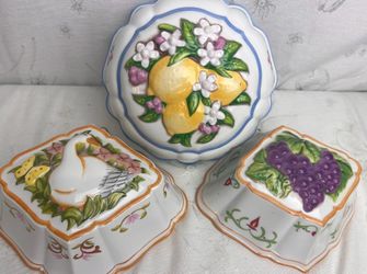 Lot Of 3 Le Cordon Bleu Vintage Ceramic Molds Franklin Mint