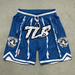 The Lost Breed TLB Stay Hungry Stay Focused Blue Retro Shorts 2018 (S) Small