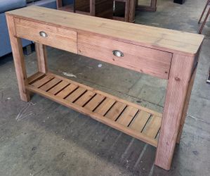 55X12X32.5in YT0167 new assembled solid wood console table entry way table with two drawers