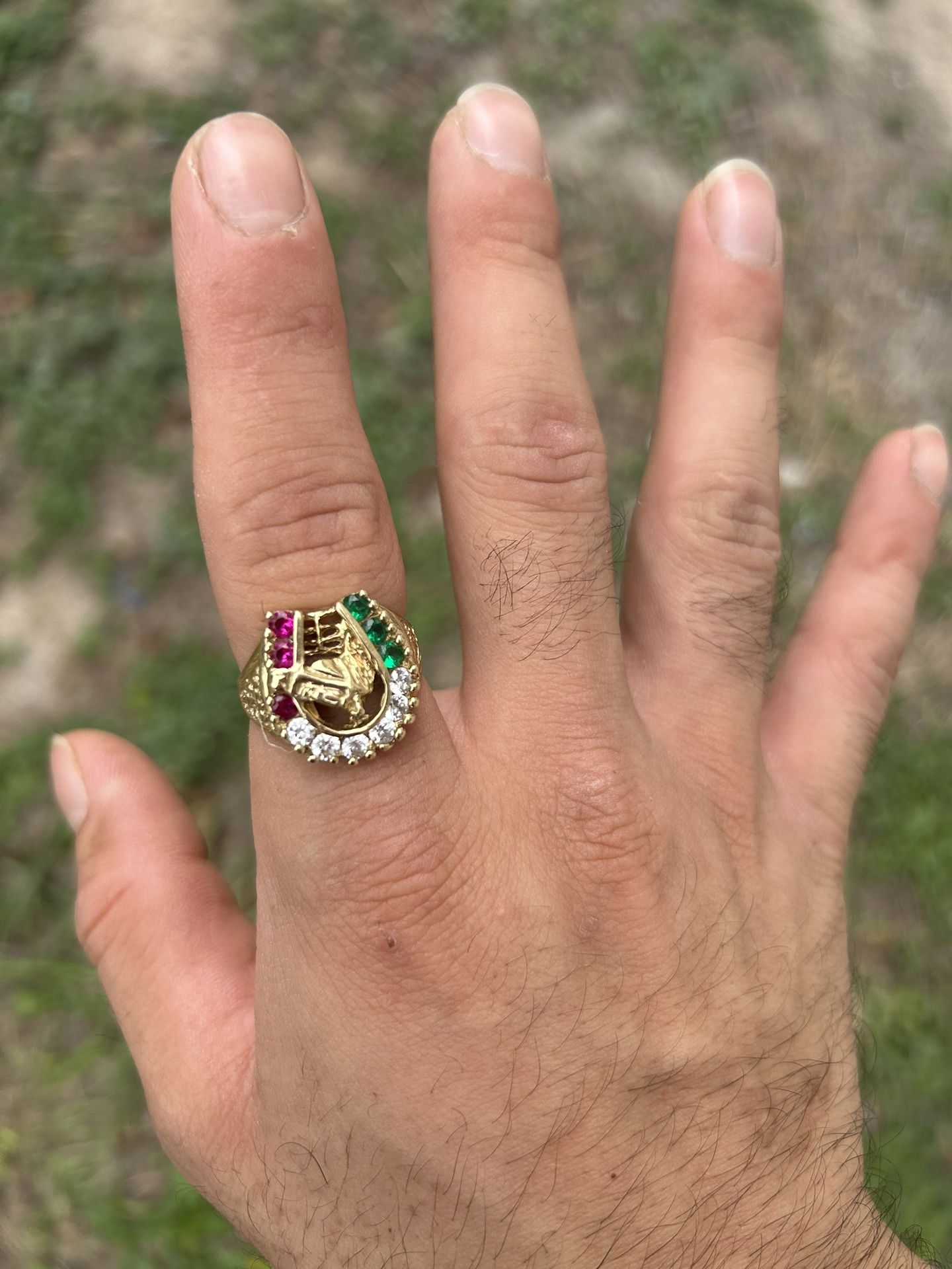 10kt Gold  horse Ring 