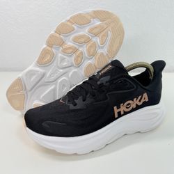 HOKA Clifton 10 Running Shoes Women's Size 7.5 Black/Rose Gold 1162031 NWOB