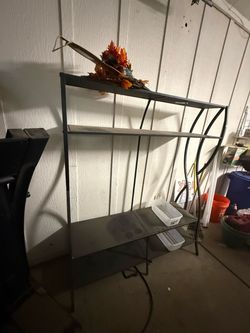 Large Black Metal 4-Tier Display / Storage Shelf – 52” Wide