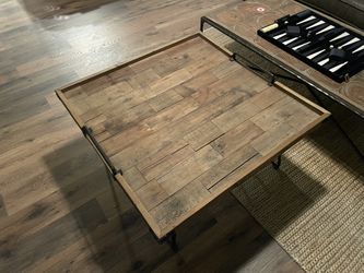 Rustic Distressed Wood And Metal Coffee Table
