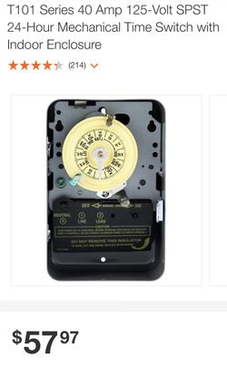 T101 Series 40 Amp 125-Volt SPST 24-Hour Mechanical Time Switch with Indoor Enclosure