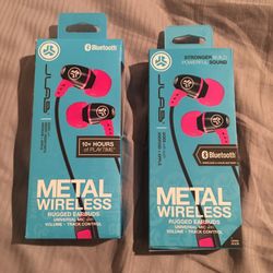 JLab Metal Wireless Rugged Earbuds (Universal Mic w/ Volume + Track Control) 