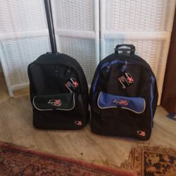 New Blue Black Green Black Rolling Backpacks