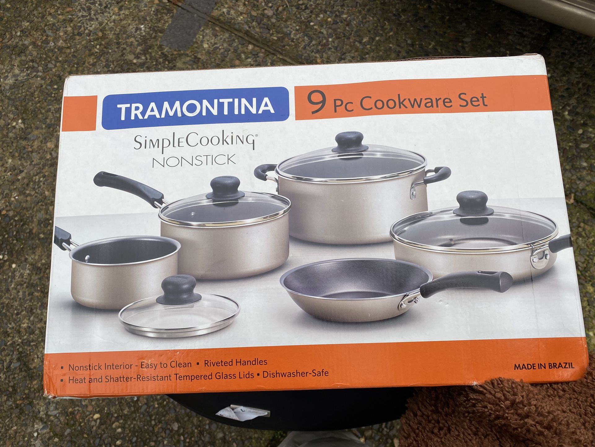 Tramontina 9 Piece Cookware Pots and Pans set