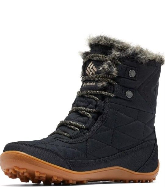 NEW IN BOX Columbia Womens Minx 3 Omni-HEAT WATERPROOF Omni-TECH Snow Boots Sz 9 Black Gum Bottom