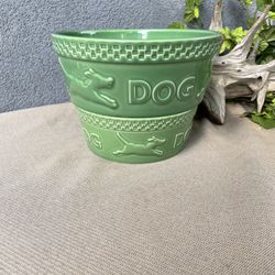 Longanberger Dog Bowls Mulligan In Green USA Thumbnail