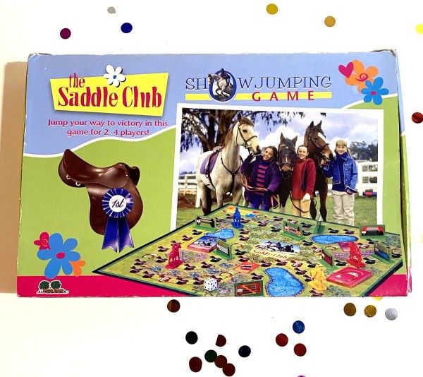 Vintage The Saddle Club Cross Country Board Child Game Horse Jumping Game