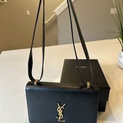 Saint Laurent YSL Calfskin Monogram Dylan Shoulder Bag Black 