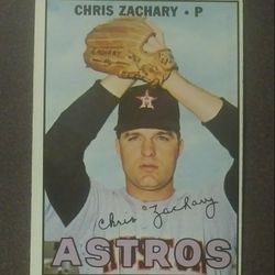 1967 Topps Chris Zachary Houston Astros #212 Pitcher Baseball Card Vintage Collectible Sports MLB