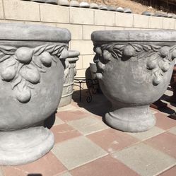 New Flower Pots Made Out Of Cement Size 31 inches tall X 27 Inches Wide 