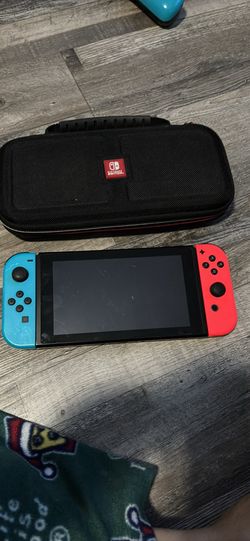 Nintendo switch neon blue and red witch case