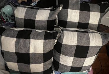 Black And White Checkered Decorative Pillows