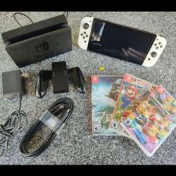 Nintendo Switch OLED Bundle With 256gb Ad Card And 3 Games
