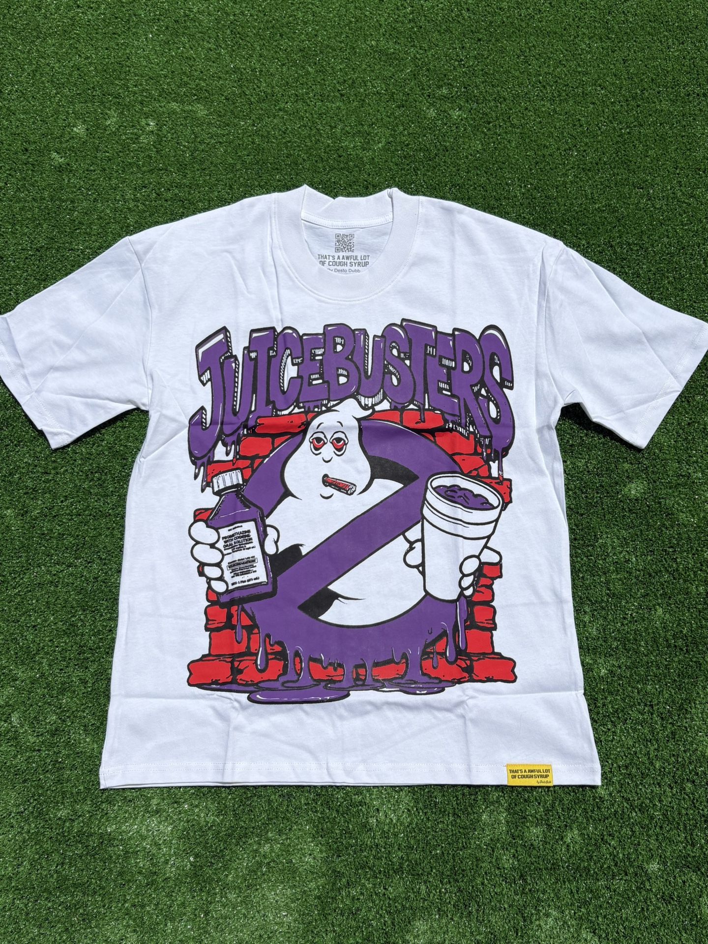 Ghost Buster “Cough Syrup” Tee - Purple Lettering - DS With Tags