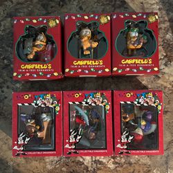 1997 Garfield & Looney Toons Christmas Ornaments 