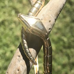 14K Snake Cuff/bangle With Diamond Eyes 