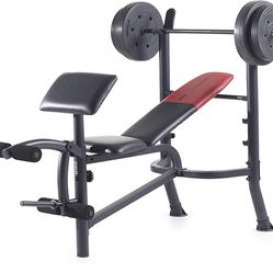 Weider Pro 265 Standard Weight Bench with 80 Lb. Vinyl Weight Set- New In Box